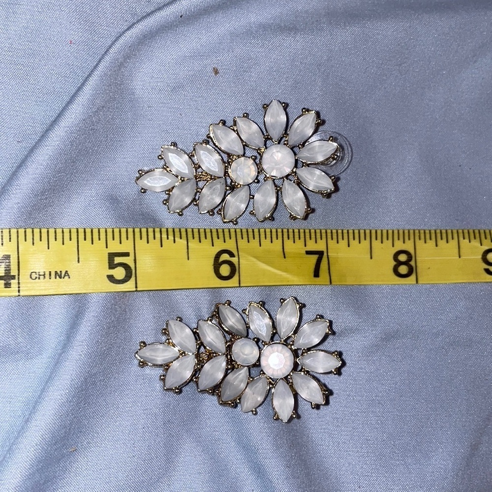 Bridal flower petal earrings